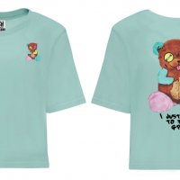 ХИТ!!! CROP TOP - къса дамска тениска BARROW FEEL GOOD BEAR - различни цветове!, снимка 2 - Тениски - 37295230