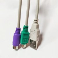 Преходник USB M / 2хPS2 F , 20 см, за мишка и клавиатура с PS/2 порт, снимка 11 - Кабели и адаптери - 43061523