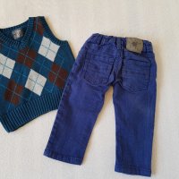 Дънки и пуловер 9-12 месеца, снимка 3 - Бебешки дънки - 28364447
