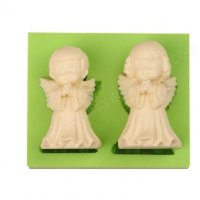 момиче и момче ангели ангел големи дълбок силиконов молд форма кръщене фондан шоколад гипс свещ, снимка 1 - Форми - 27286321