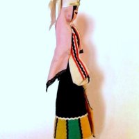 Стара дървена, етно, битова кукла, тракийка(9.1), снимка 2 - Антикварни и старинни предмети - 43680965
