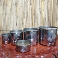Посребрени месингови чаши WWII , снимка 5 - Антикварни и старинни предмети - 26273705