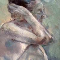 Манол Панчовски маслена картина голо женско тяло , снимка 5 - Картини - 38545546