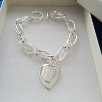 Нова, сребърна гривна с подарък луксозна подаръчна кутия.я, снимка 1 - Пръстени - 43355771