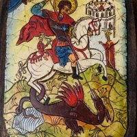 Стара българска икона-Св.Георги, снимка 1 - Икони - 35178810