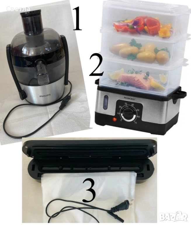 Сокоизстисквачка Philips € 55;Уреди за Готвене на пара SilverCrest Нов,€ 35 и За вакуумиране-Нов €18, снимка 1