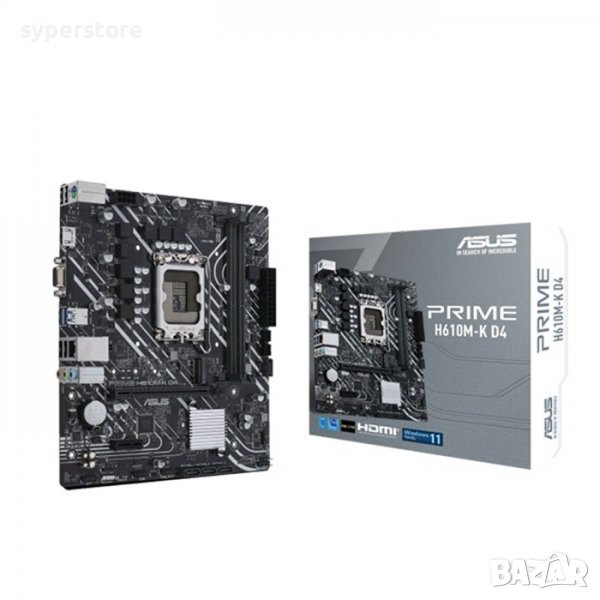 Дънна платка за компютър, ASUS PRIME H610M-K D4, SS300156, снимка 1