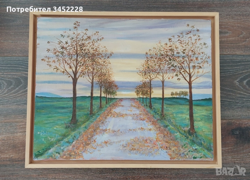 картина платно рамка дървена 54см 44см , снимка 1