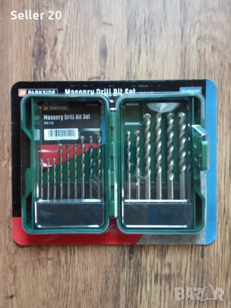 15 свредла бургии за бетон камък 15 броя в кутия размер от 3 до 10 мм, снимка 1