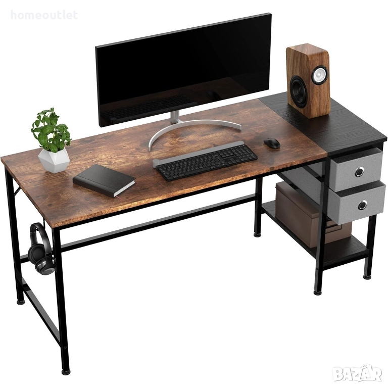 ПРОМОЦИЯ Офис бюро - 140см - с 2 чекмеджета в индустриален стил X001AVIXQT/AD-DNZ119-67-10,5, снимка 1