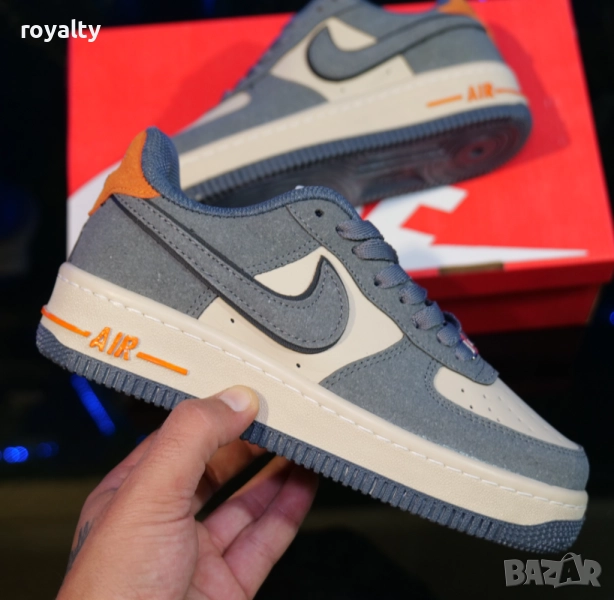 Маратонки Nike Air Force 1 сиво с оранжево, снимка 1