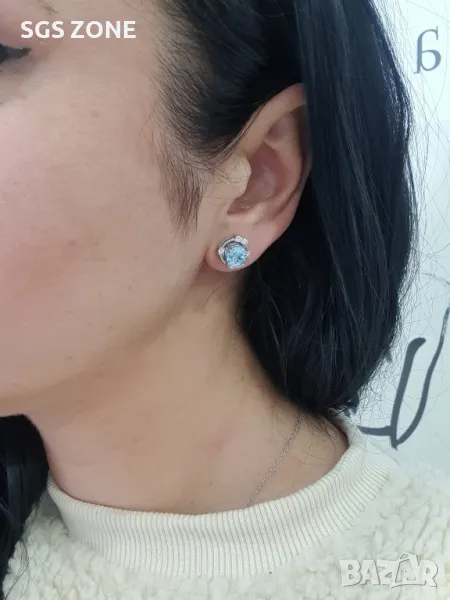 Трансформиращи се Обеци с Естествен топаз, снимка 1