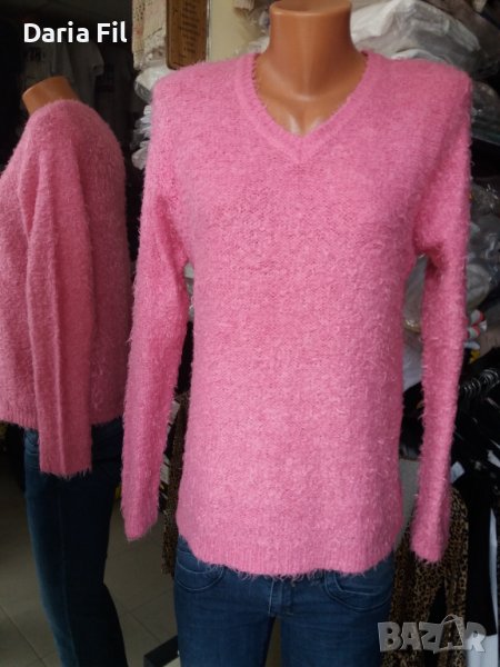 Супермекичка и пухкава удължена блуза в наситен розов цвят , снимка 1
