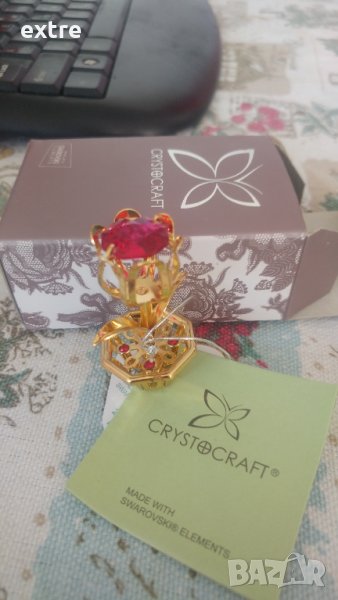 оригинална crystocraft Роза с камъни сваровски, снимка 1
