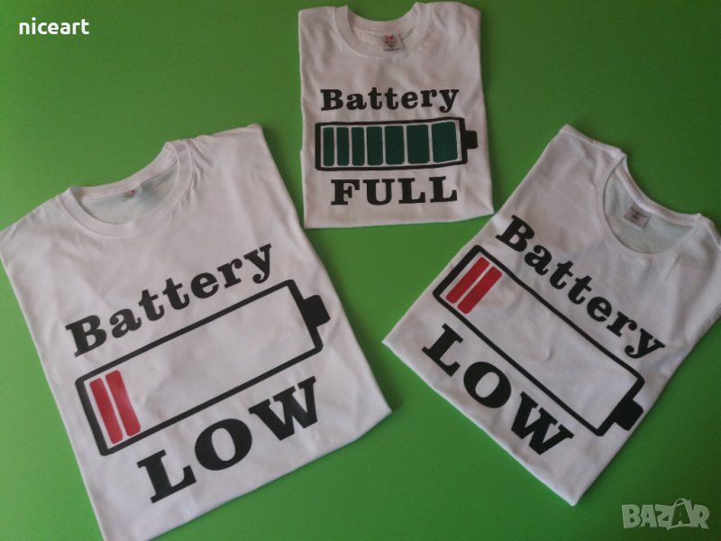 Семейни тениски "изтощена батерия", снимка 1
