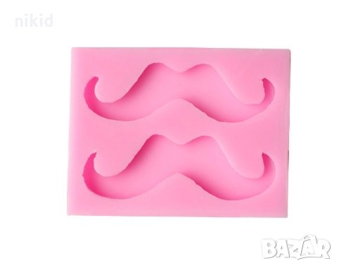 2бр голям Мустак Мустачки силиконов молд форма за декорация торта фондан шоколад и др, снимка 1
