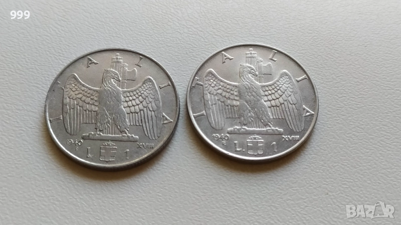 1 лира 1940 Италия, снимка 1