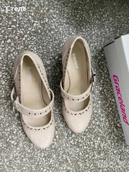 Дамски обувки Deichmann, нови, с кутия и етикет, беж, снимка 1