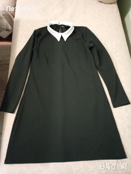 Дамска рокля с бяла яка, снимка 1