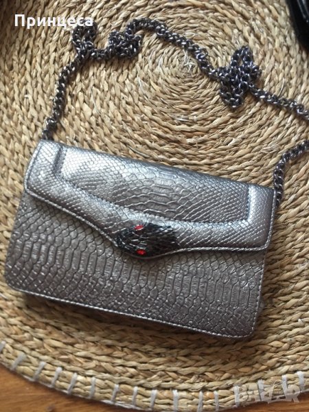 Сива змийски десен чанта, снимка 1