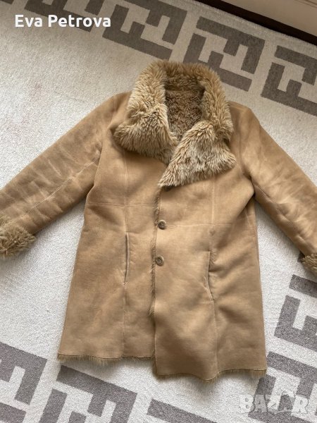 Дамско кожено палто с колар М,Л, снимка 1