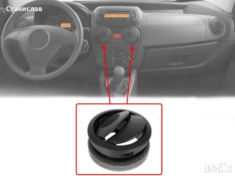 Преден централен въздуховод за Peugeot Bipper, снимка 1