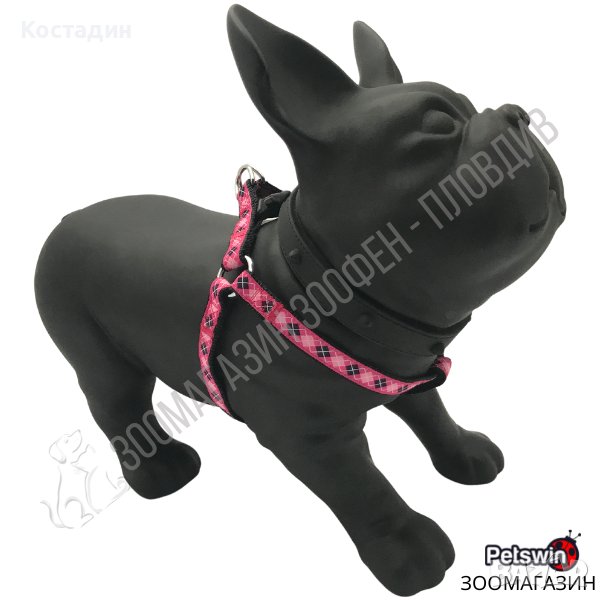 Нагръдник за Куче - XS, S, M, L - 4 размера - Dog Harness A Romb Pink - Pet Interest, снимка 1