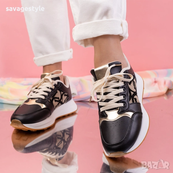 Дамски стилни маратонки с връзки , снимка 1