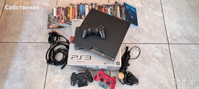 ps3 sony конзола playstation 320gb cech-2504b контролер 3d камера джойстик кутия игри, снимка 1