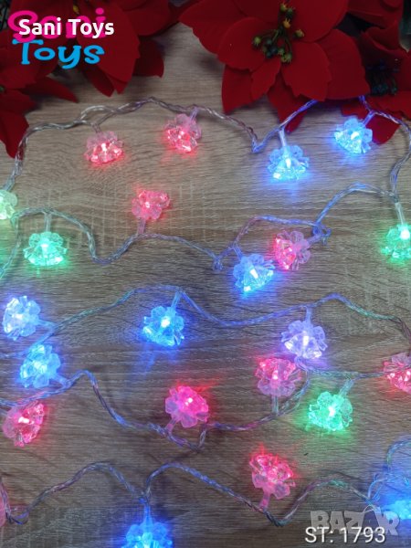 LED Коледни лампички камбанки, цветни, снимка 1