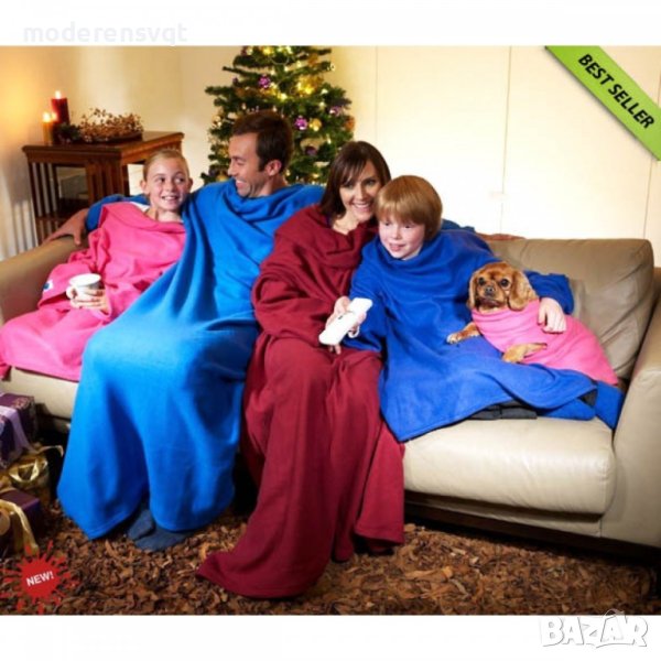 0731 Одеяло от микроплюш с ръкави SNUGGIE, снимка 1