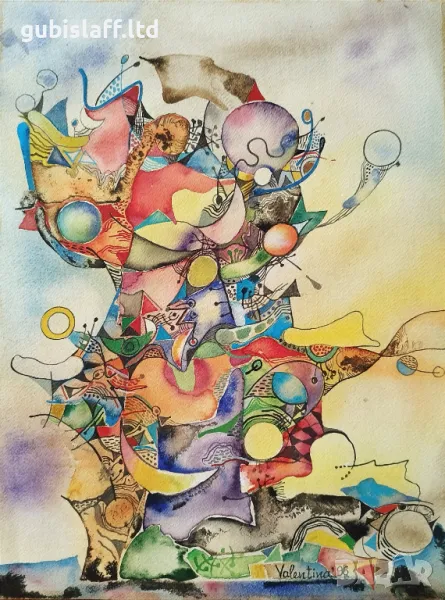 Картина, композиция, худ. Валентина Рихтер, 1996 г., снимка 1