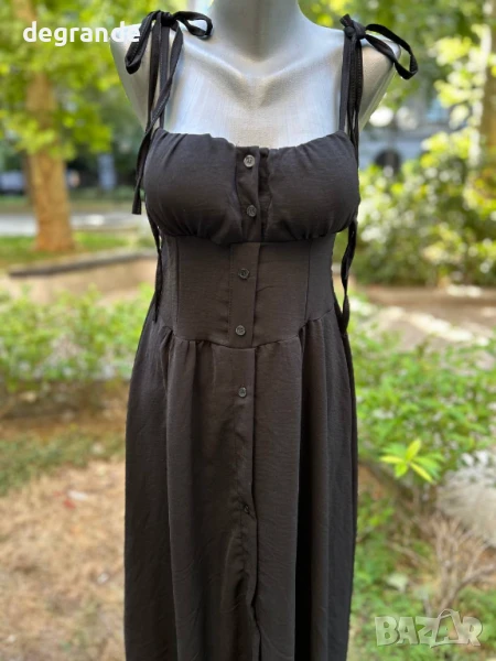 Черна ежедневна дълга рокля, снимка 1