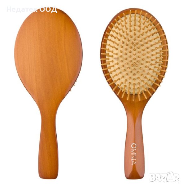 Овална четка за коса, Кафява, Дървена, снимка 1