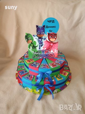 Картонена торта PJ Masks, снимка 4 - Други - 26584127