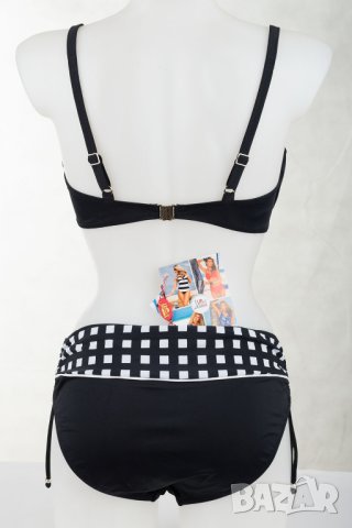 Дамски бански в черно с бял принт Meriell Club 42/D, снимка 3 - Бански костюми - 43126611