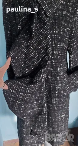 Karen Millen / Палто с висока яка и жабо / букле / вълна , снимка 10 - Палта, манта - 48793936