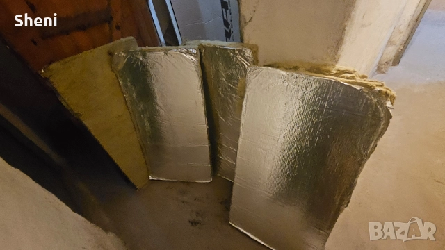 Каменна вата на плочи 5 бр с алуминиево фолио 4 х 50 х 100 см, снимка 3 - Изолации - 52719498