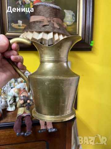 Месингова кана Индия Изящно извитата дръжка и плавно оформеният чучур придават на каната грацията на, снимка 8 - Други - 52598805