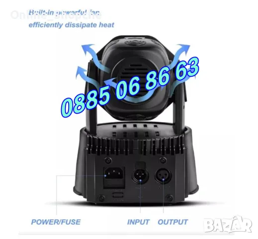 Дискотечен прожектор със 7 диода, прожектор движеща се глава, Moving Head, сценично осветление , снимка 2 - Декорация за дома - 48094019