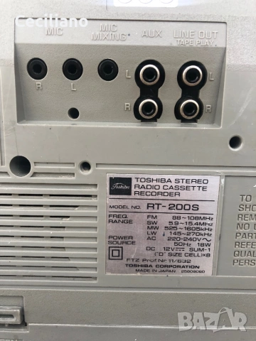 Радиокасетофон Toshiba RT-200S, снимка 8 - Радиокасетофони, транзистори - 53003502