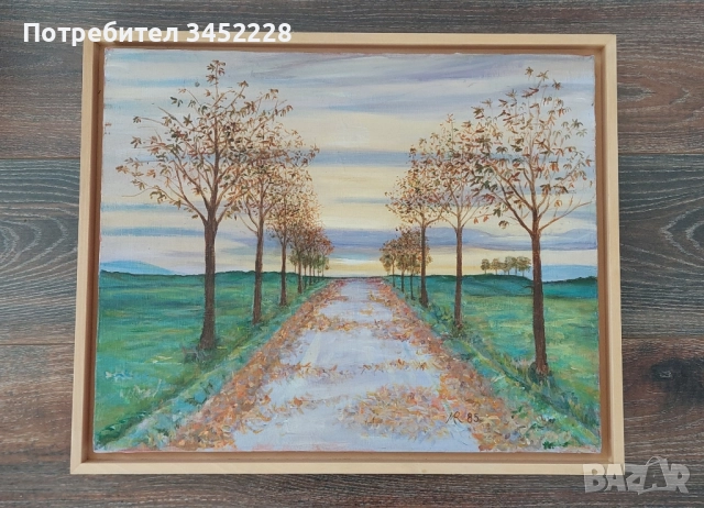 картина платно рамка дървена 54см 44см 