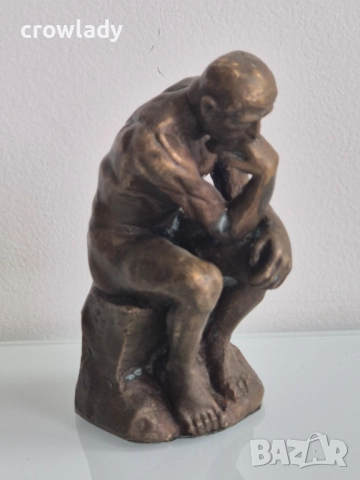 Бронзова скулптура пластика Мислителят Огюст Роден  , снимка 2 - Други - 51721737