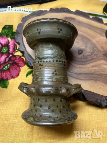 Свещник и комплект за вино   керамика с красиви цветове , снимка 9 - Сервизи - 53156535