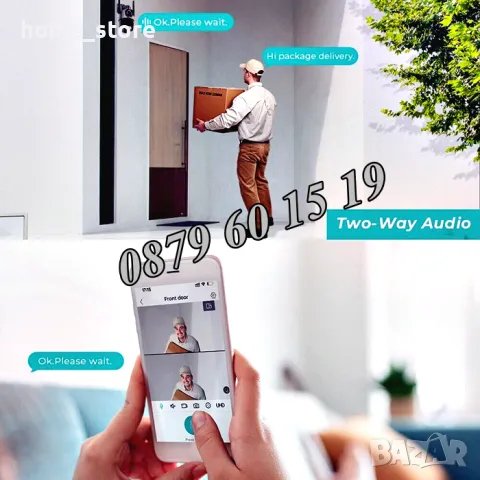 2 броя Двойна Smart WiFi безжична IP 8MPX камера, LED, 4К Ultra HD, снимка 8 - IP камери - 49693477