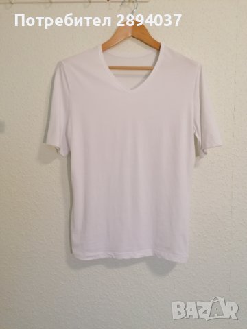 Дишаща Ever Fresh бяла мъжка тениска с V образно деколте размер М, немска, снимка 1 - Тениски - 43726433