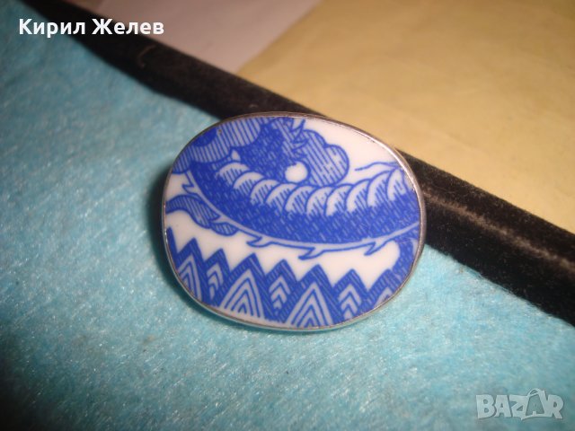 СТАРА СРЕБЪРНА БРОШКА с РЪЧНО РИСУВАН КОСТЕН ПОРЦЕЛАН СРЕБРО 925 МАЙСТОРСКИ БИЖУТЕРИЕН УНИКАТ 25370, снимка 12 - Антикварни и старинни предмети - 34852703