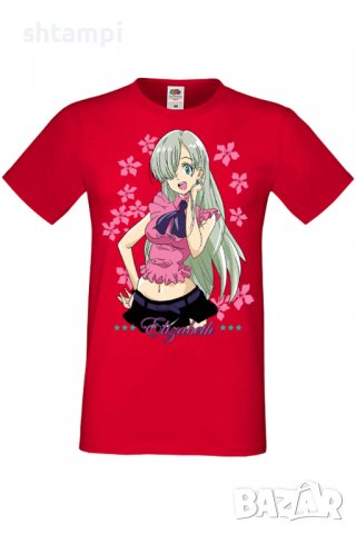 Мъжка тениска The Seven Deadly Sins Elizabeth Liones,Анимация,игра,Празник,Повод,, снимка 4 - Тениски - 38123023