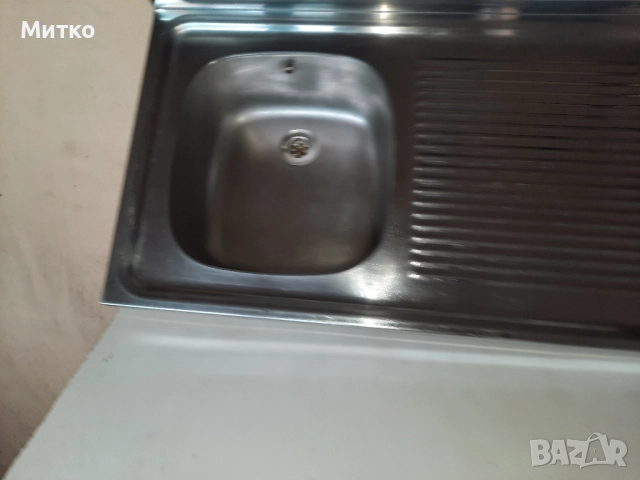 Мивка от неръждавейка хром алпака с десен плот, снимка 2 - Мивки - 52534884