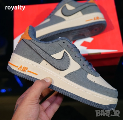 Маратонки Nike Air Force 1 сиво с оранжево